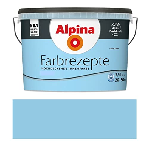 Alpina Wandfarbe, Farbrezepte 2,5 Liter Luftschloss Matt, hochdeckende Farbe