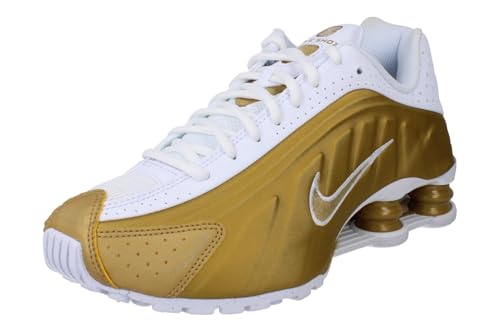 Nike Shox R4 Kinderschuhe (Metallic Gold/Weiß/Metallic Gold) Größe 5