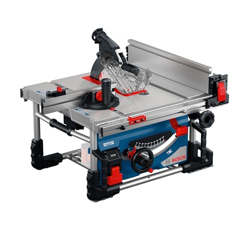 Bosch Professional 18V System Akku-Tischkreissäge GTS 18V-70 (inkl. Sägeblatt Optiline Wood, Winkelanschlag, Schiebestock, Ringschlüssel, Schutzabdeckung, 2x Adapter, Profilschiene, Parallelanschlag)