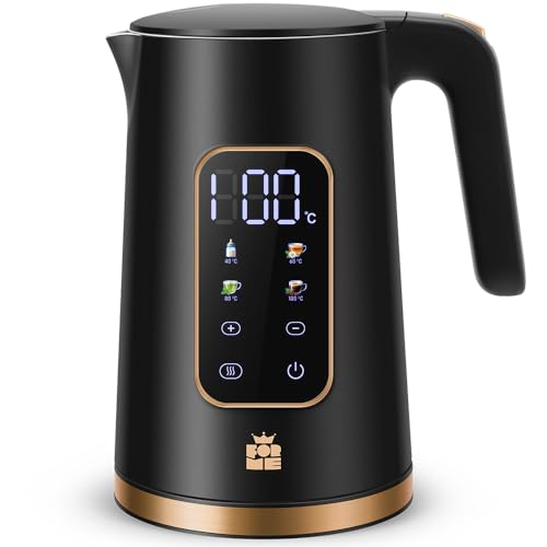 ForMe Edelstahl Wasserkocher 1,7 L mit Temperatureinstellung Temperaturwahl 40-100°C I LED Digitale Temperaturanzeige I Temperatur Einstellbar Kessel I Teekanne Teekessel Warmhaltefunktion I BPA Frei