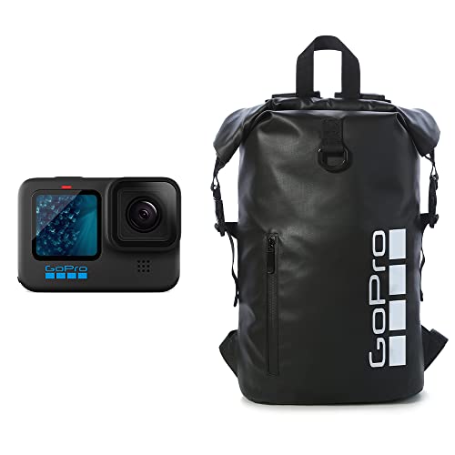 GoPro Hero 11 Black + Swag Rucksack - wasserdichte Actionkamera mit 5,3K60 Ultra HD-Video, 27MP Fotos, 1/1.9