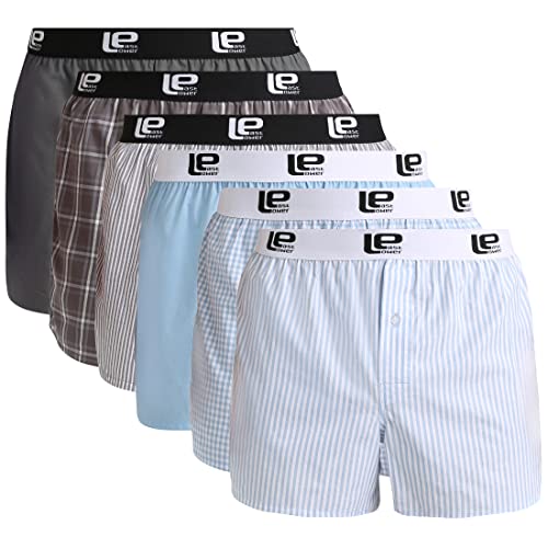 Lower East Herren Le215 Boxershorts, Hellblau/Grau, XL (6er Pack)
