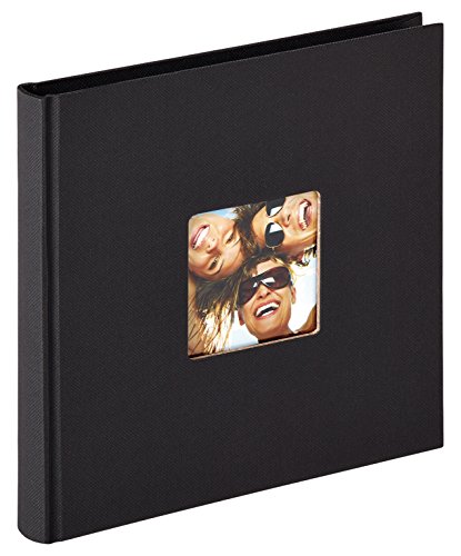 walther design Fotoalbum schwarz 18 x 18 cm mit Cover-Ausstanzung, Fun FA-199-B