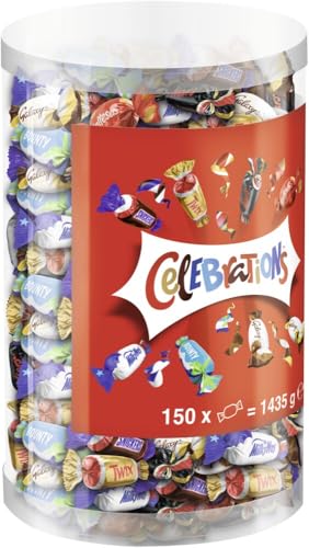 Celebrations Schokolade Großpackung, Mit Mini-Schokoriegel Snacks (Maltesers, Galaxy, Snickers & mehr), Schokoladen Geschenk Idee mit Mini Schoko Pralinen, Süßigkeiten Box (1435g)