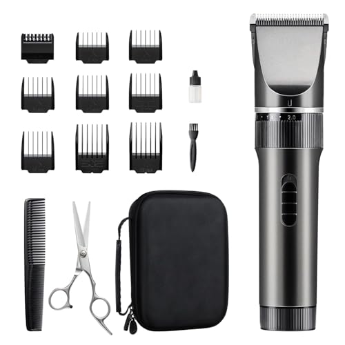 Haarschneidemaschine Profi Haarschneider Leiser Motor Selbstschärfende Titanium Keramik klingen Langhaarschneider Akku Kabellose 2000mAh Batterie Haartrimmer Set für Familien