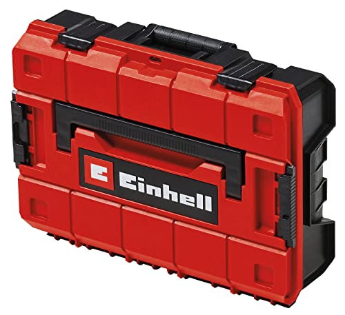 Original Einhell E-Case S-F Systemkoffer (max. 25 kg, universelle Aufbewahrung und Transport von Zubehör und Werkzeug, stapelbar, verknüpfbar, inkl. Schaumstoffeinlage)