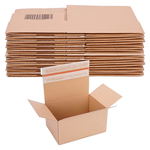 verpacking Automatik Karton 230 x 165 x 115 mm Braun (Außenmaß 232 x 167 x 122 mm) VP 35 Versandkartons mit selbstklebendem Deckel stabile Kartonagen (20 Stück)