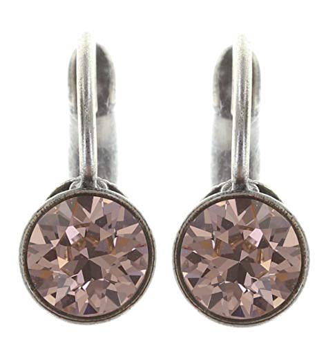 Black Jack Ohrhänger mit Klappverschluss in vintage rose Fassung Silber