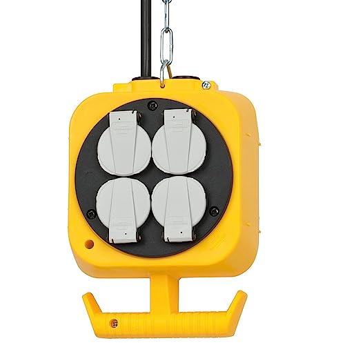Brennenstuhl Pendel Stromverteiler/Hängeverteiler mit 2 x 4 Schutzkontakt-Steckdosen (Made in Germany)