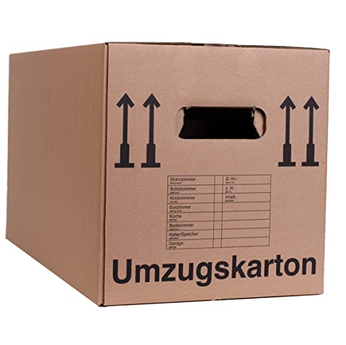 10 x Umzugskartons Kartonplus 2-wellig doppelter Boden in Profi Qualität 600 x 328 x 340 mm (belastbar bis 40 kg)