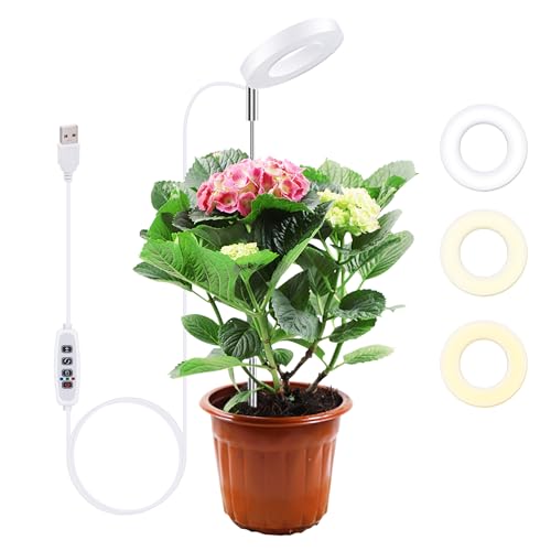 Mcbazel Pflanzenlampe LED Vollspektrum, Pflanzenlicht für Zimmerpflanzen, Wachstumslampe für Pflanzen Höhenverstellbares mit 3/9/12H Timer, 3 Lichter Modi und 10 Helligkeit