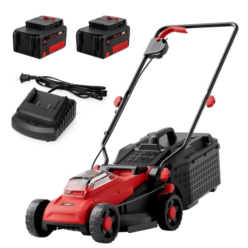 MZK Akku Rasenmäher 20V 34cm, bürstenlos, 2x4Ah Akku & Ladegerät