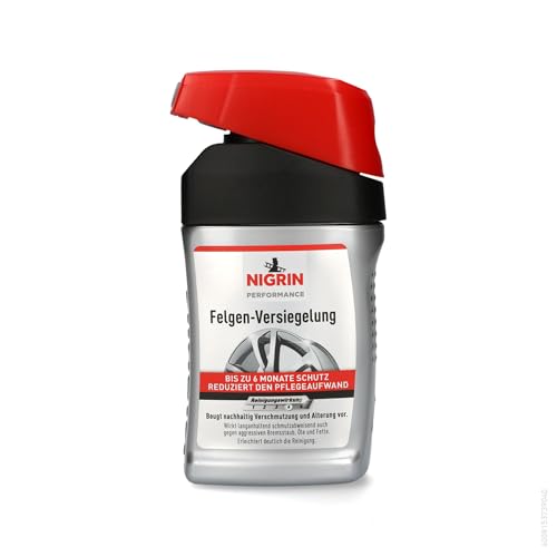 NIGRIN Performance Felgen-Versiegelung, für alle Aluminium-, Stahl-, verchromten, und polierten Felgen, 300 ml, Silber