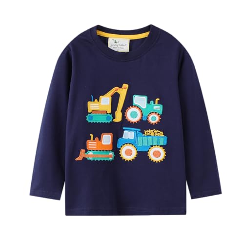 komi kyanissor Langarmshirt Jungen Bulldozer Traktor Dunkelblau Gr.110