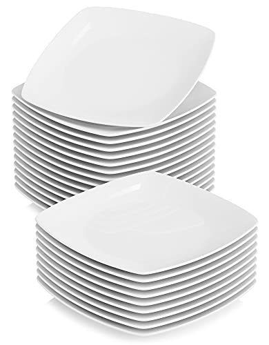 MALACASA, Serie Julia, 24 TLG. Set KLEIN Flachteller Porzellan Essteller Speiseteller für 24 Personen