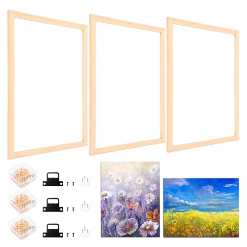 3er-Pack Keilrahmen 40x50 cm, DIY Leinwand Rahmen, Holzrahmen für Leinwand, einfach zu montieren, Leinwandrahmen für Ölgemälde, dekorative Kunstwerke, digitale Malerei