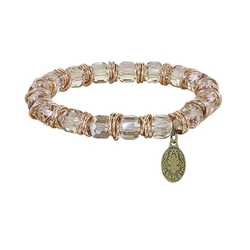 Konplott Armband elastisch Festival beige antik Messing