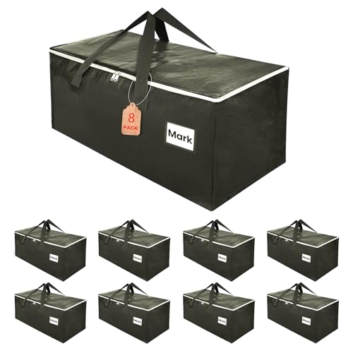 ZFWDSY Umzugstaschen 93-Liter, 8er-Pack Aufbewahrungstaschen mit Reißverschluss, Umzugskartons Heavy Duty Große, Faltbare moving boxes Packtaschen für Umzugsbedarf, Reisetasche moving bag