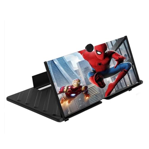 Exogio 20'' Handy Bildschirmlupe Faltbarer Handylupe 3D-HD-Telefonvergrößerungsprojektor, Handy Vergrößerungslinse, Kompatibel mit Ansehen von Filmvideos auf Alle Smartphones, Schwarz