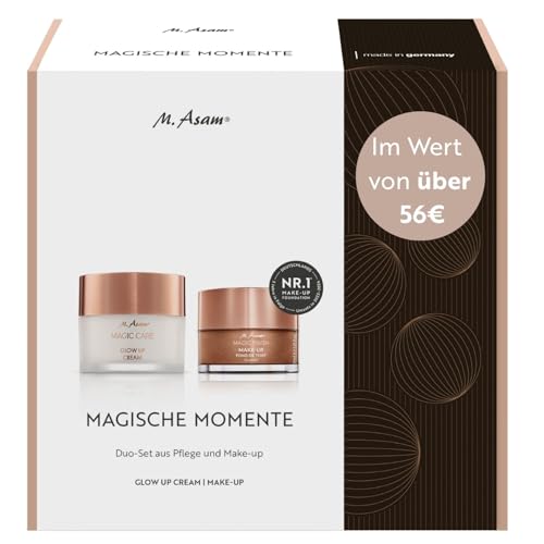 M. Asam MAGIC FINISH & MAGIC CARE Geschenkset – Make-up Mousse Classic (30 ml) & Glow Up Cream Gold (50 ml) – 4-in-1 Foundation & Glow Tagescreme, Make-up & Pflege Set für Strahlenden Teint