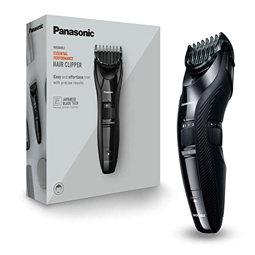 Panasonic ER-GC53K503 Haarschneider für Männer, tragbarer, kabelloser, wasserdichter Trimmer, 19 Längeneinstellungen, 1 Aufsatz, kabelloser & kabelgebundener Betrieb, Schwarz
