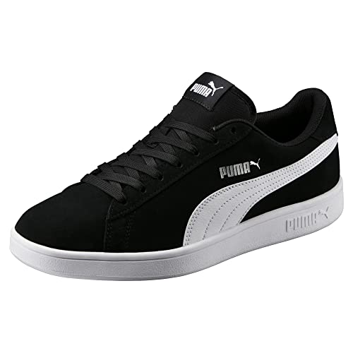 PUMA Unisex Puma Smash V2 Sneaker, Puma Black Puma White Puma Silver, 44.5 EU