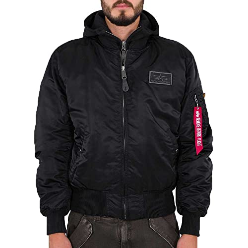 Alpha Industries Herren MA-1 D-Tec Bomberjacke, Schwarz (Black/Black 515), Large