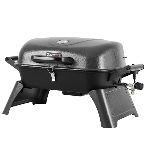 Royal Gourmet Gasgrill mit 3,5 kW, Tischgasgrill mit Griffen und Klappbaren Beinen, Tragbarer Campinggrill für Garten, Balkon