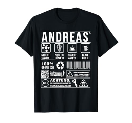 Vorname Andreas Lustiger Spruch Humor T-Shirt