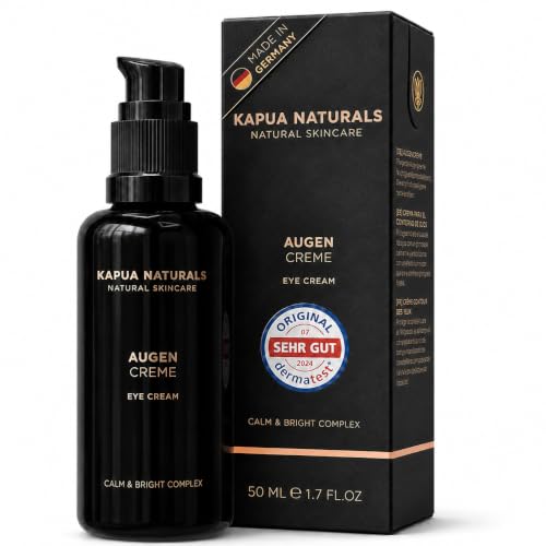 BIO Augencreme hochdosiert • 50 ml +Hyaluronsäure +Allantoin +Arganöl • 100% Vegan & BIO • Augencreme gegen Falten & Augenringe • Premium Anti-Aging Augenpflege Made in Germany • Augenringe entfernen