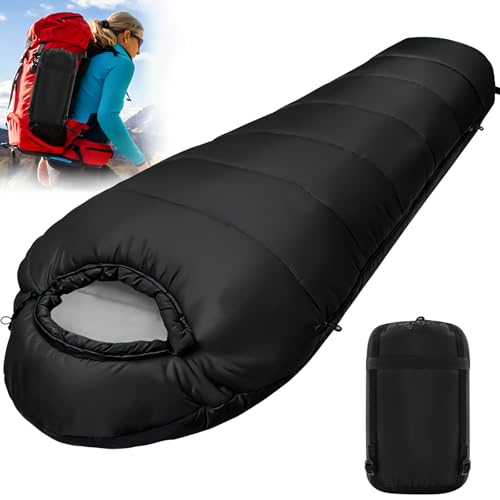 XUNIVERS Schlafsack 4 Jahreszeiten,Schlafsack Ultraleicht,Mumienschlafsack Winter für Erwachsene Wasserdicht,Outdoor Ultraleicht für Camping,Reisen Zelten,Outdoor und Indoor.