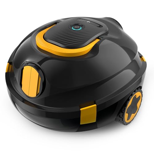 Bocxi Kabellos Poolsauger Akku, 120 Min. Laufzeit, Leichtgewicht Poolroboter, Automatische Reinigung mit Selbsteinparkfunktion, Leistungsstarker Poolsauger für Flache Boden bis 110 m²(Schwarzo)