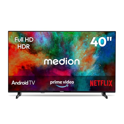 MEDION 100,3 cm (40 Zoll) Full HD Fernseher (Android TV, Smart TV, HDR, Prime Video, PVR, Bluetooth, MD 840100)