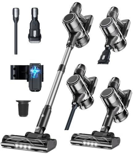 Akku Staubsauger Kabellos Akkustaubsauger Akkusauger - Kabelloser Stabstaubsauger Elektrische Sauger Kehrbesen mit Ladestation Cordless Vacuum Cleaner Für Tierhaare Teppich Beutellos Stielstaubsauger