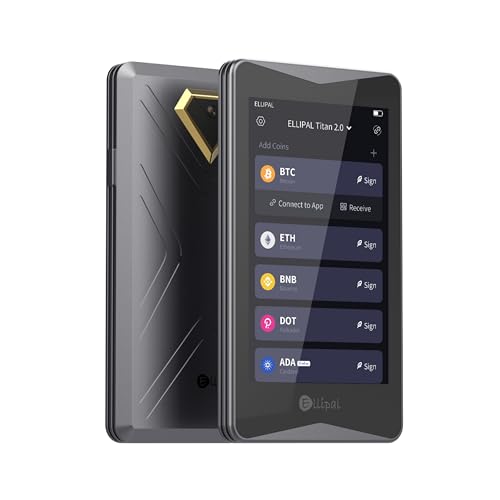 ELLIPAL Titan 2.0 Krypto-Wallet - 100% Offline-Hardware-Cold-Wallet mit Air-Gapped-Technologie, Bitcoin-Sicherheit, Speichern und Verwalten von Tausenden Coins und Tokens.