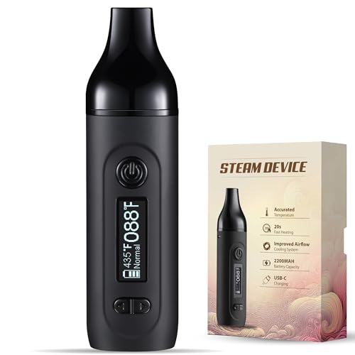 Vaporizer LOMQ GeminiPro Multifunktions Full Temperature Control Rapid Heat verdampfer kräuter LCD Display Typ-C Schnellladen (Black)