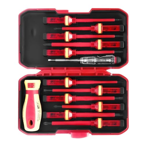 13 Stück Elektriker Werkzeug Set Schraubenzieher Set, Isolierung Elektro Werkzeug Schraubendreher Set, Magnetisch Schraubendreher Set Elektriker Elektriker Schraubendreher