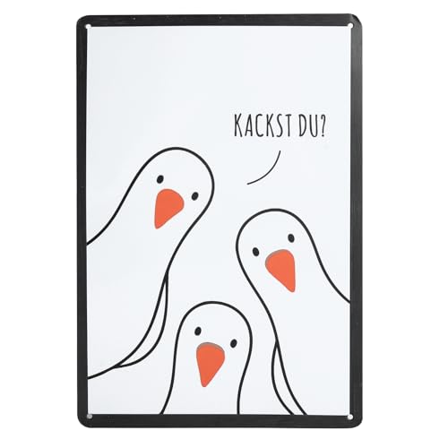 XRVRILE Badezimmer Wanddeko Metall, Lustiges Bild mit Möwe Spruch, Moderne WC Bilder für Toilette, Bilder Bad im Format 20x30 cm