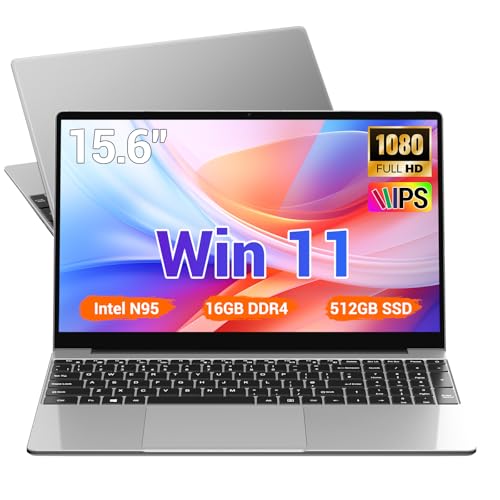 BEYNIVAN PC Portable 15,6 Zoll,N95 (bis zu 3,4 GHz),16GB DDR4 512GB SSD TF 1TB,Laptop Win 11,WiFi 5,USB 3.0,1920x1080 FHD,Gamer Computer Notebook,Klavier komplette Rückbeleuchtung