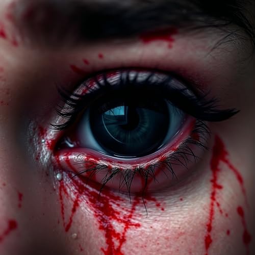 Schwarz Farbige Linsen & Geprüfte Kontaktlinsen - Grußlige Tageslinsen für Halloween & Fasching - ohne Stärke - Vampir & Dracula (1 Paar / 2 Stück)(Schwarz)