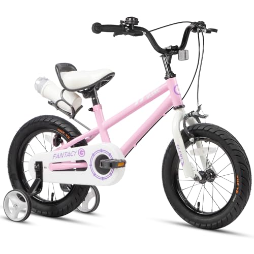 Glerc Kinderfahrrad 12 Zoll Fahrrad mit Stützrädern & Flaschenhalter für 1 2 3 4 Jahre alte Jungen und Mädchen, Rosa