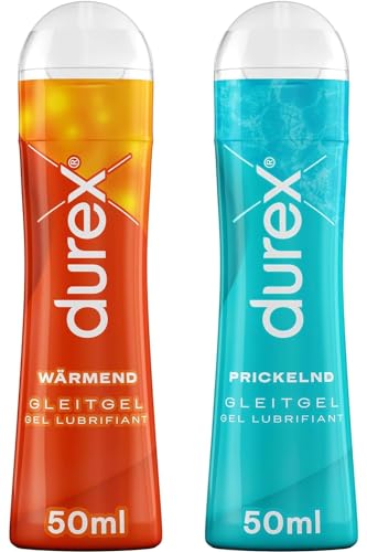 Durex Play Gleitgel Vielseitige Mixpackung für Frauen & Männer - Set mit Gleitmittel auf Wasserbasis für Sex, kondomgeeignet (2 x 50 ml)