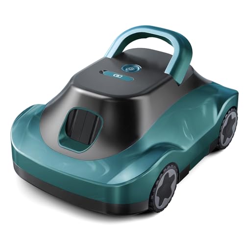 Poolroboter, Kabelloser Poolsauger Akku, Akku Poolroboter Kabellos, 180 Min Laufzeit, Starke Saugkraft, Intelligente Navigation, Ultrafeine Filtration, Auto-Parking, Poolsauger für Aufstellpool 200m²