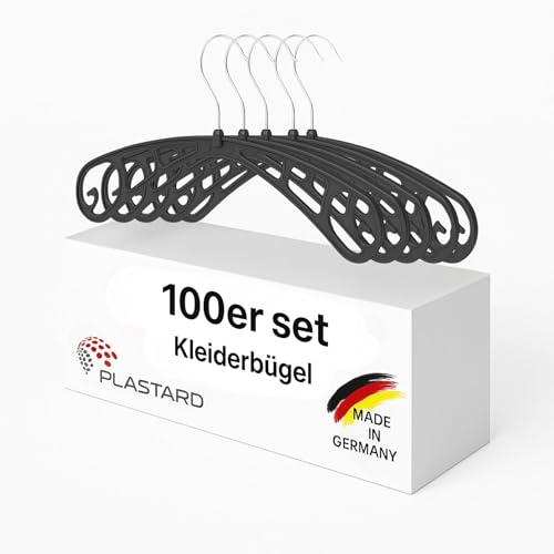 Plastard S38 Erwachsenen-Kleiderbügel 100 Stück -drehbarer Haken, Blusen
