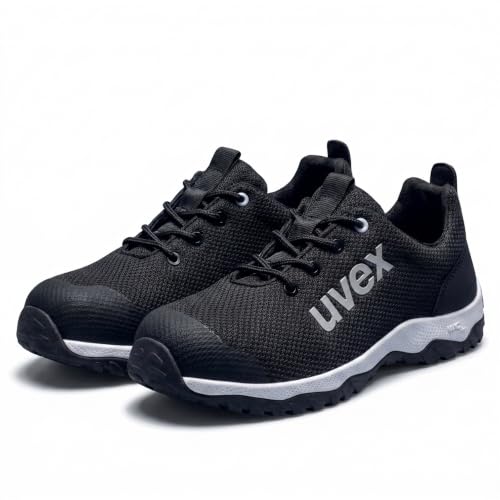 Uvex Sicherheitsschuhe S1 PL Herren Halbschuh Stahlkappe, schwarz, Gr 43