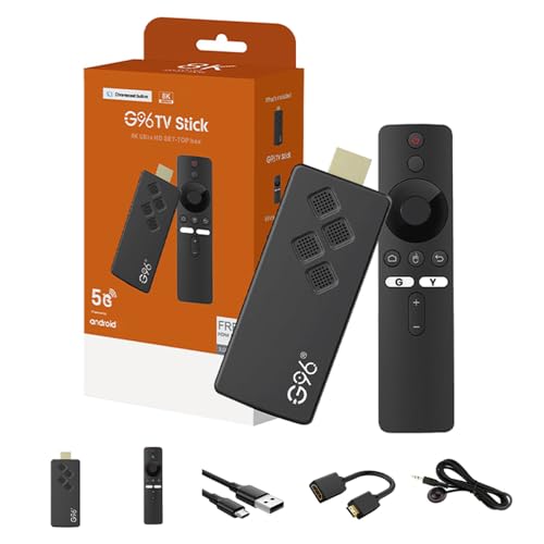 Smart TV Stick, Android 13, kompatibel mit Chromecast, WiFi, HDMI, H.264, HEVC H.265, Bluetooth, Netflix, Youtube, mit Sprachfernbedienung, H313 Quad-Core, 4K Ultra HD (2 + 8 GB + Sprachsteuerung)