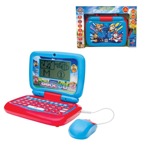 Lexibook, Paw Patrol, zweisprachiger Lern-Laptop, Französisch/Englisch, 40 Aktivitäten, silabische und spielerische Methode, 3 animierte Geschichten, realistische Tastatur und Maus, JC398PAi1