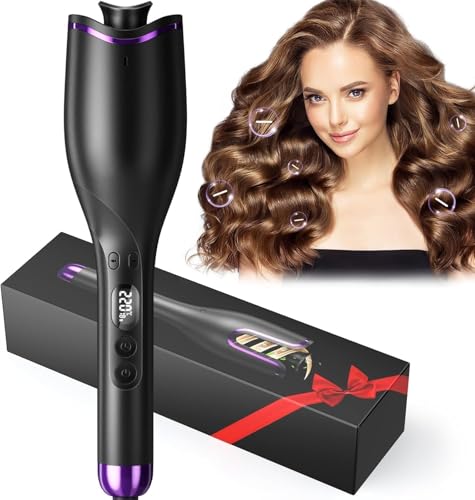 VIWAVE Lockenstab Automatisch, Lockenstab Große Locken, LCD-Anzeige, 4 Timer & 8 Temperaturen Einstellbar, Schnelles Aufheizen, Haarlocken Gerät Langanhaltende Frisur, Automatisch Aus