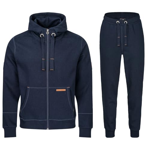 GRADNETZ Kuscheliger Jogginganzug Sportanzug Trainingsanzug Herren leather edition (2-tlg) mit Kapuze Bio-Baumwolle