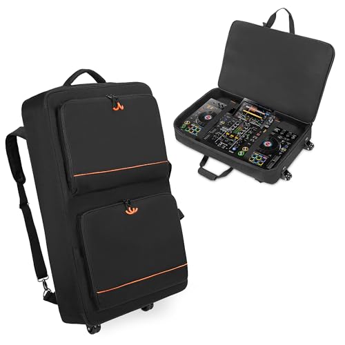 Rexmica DJ Controller Tragetasche Rucksack mit Rollen